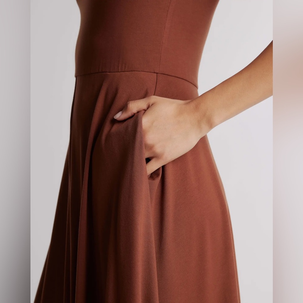Quince Chocolate Brown Midi Dress - Picture 4 of 9